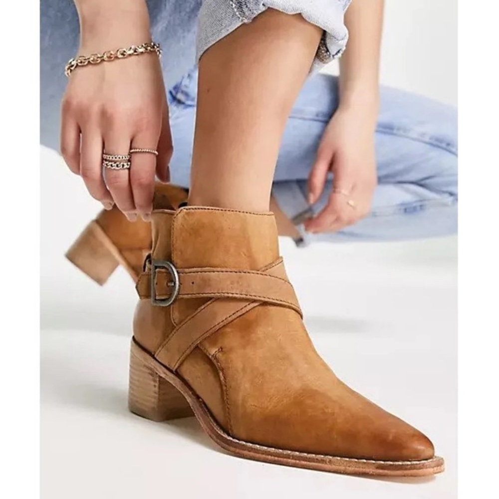 Free People Tan Ankle Boots